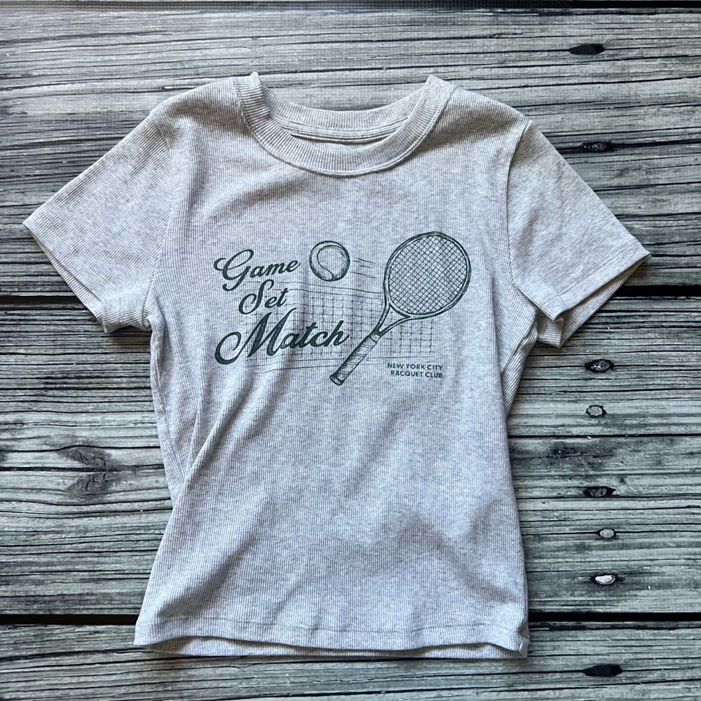 Hollister Gray Tennis Graphic Tee